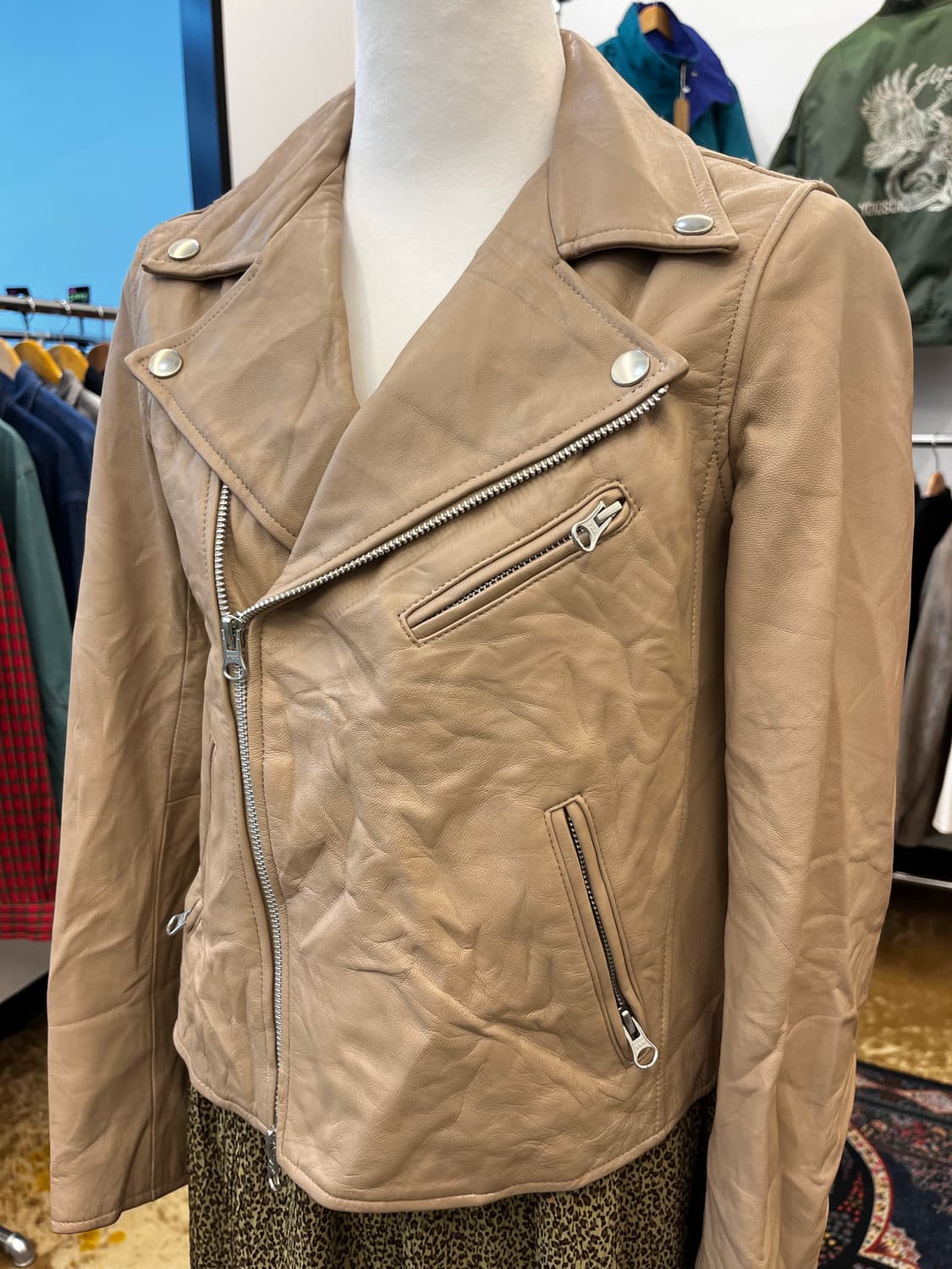 Slobe 양가죽 레더 라이더 자켓 상품이미지4