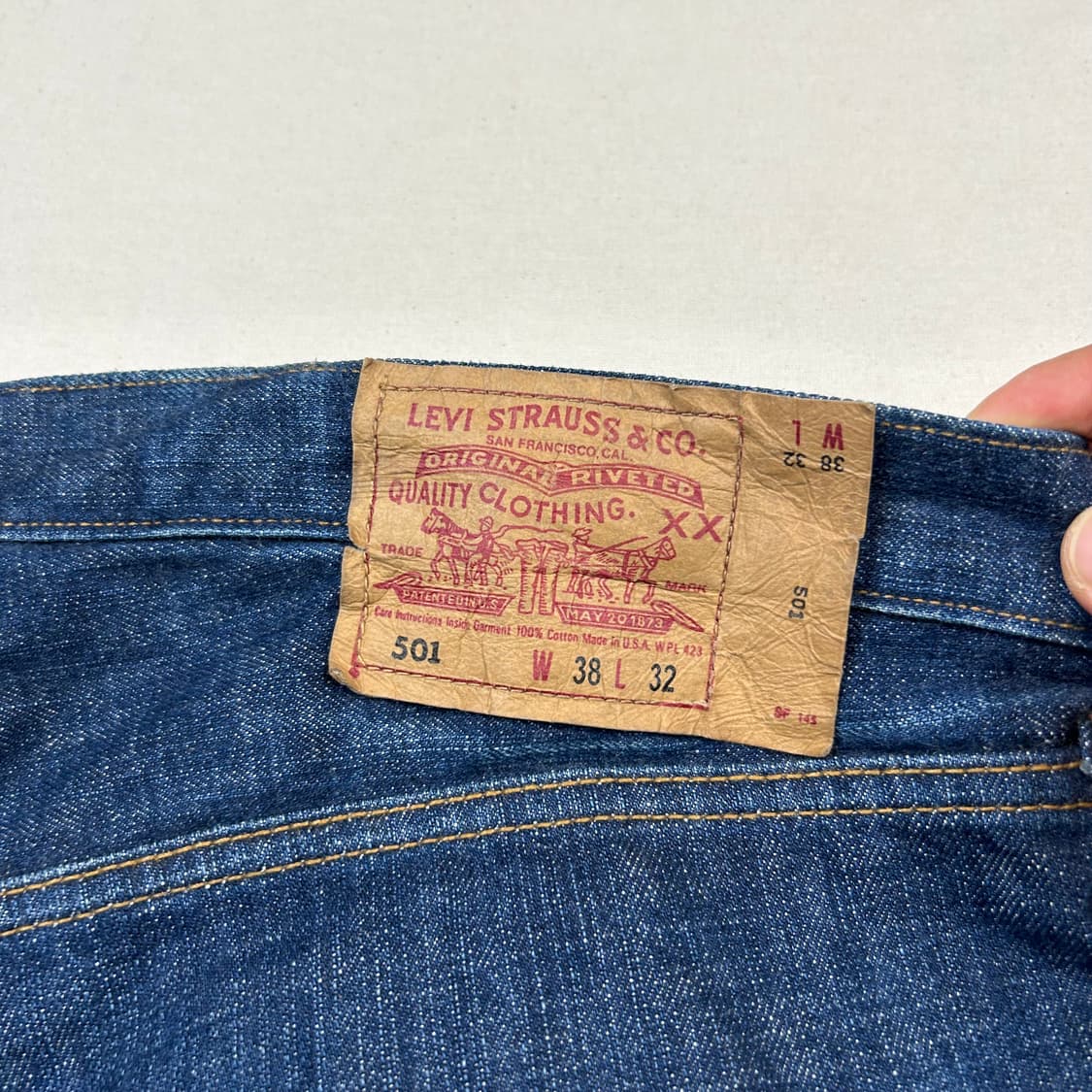38inch) 리바이스 501 USA 진청 데님 청바지 상품이미지4