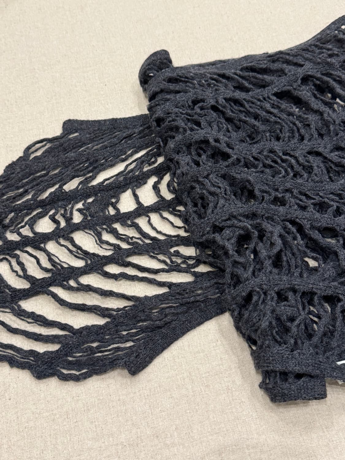 요지야마모토 울 그물 머플러 상품이미지5