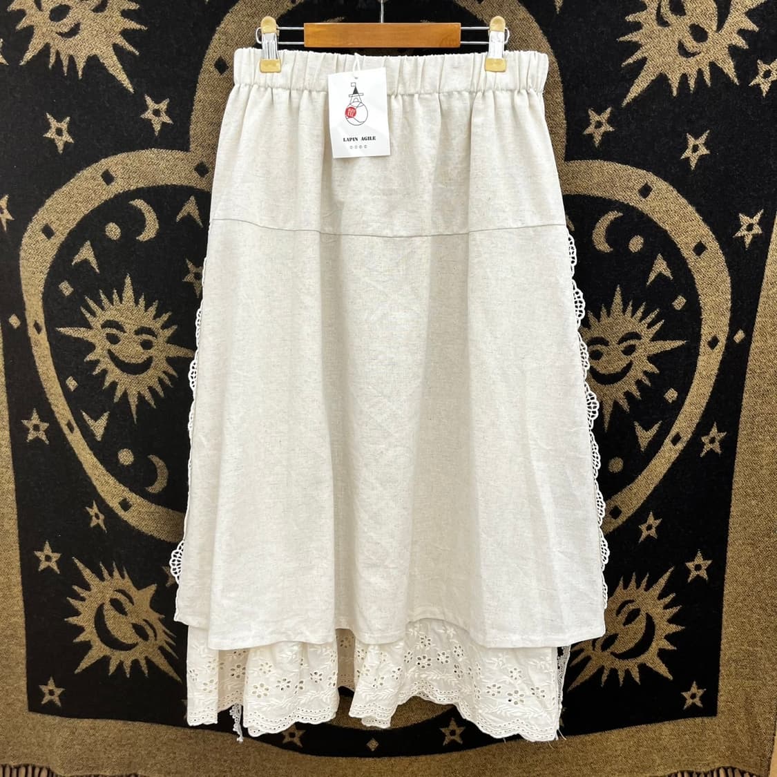 빈티지 러블리 모리 플라워 레이스 캉캉 플레어 롱스커트 K0111 상품이미지5