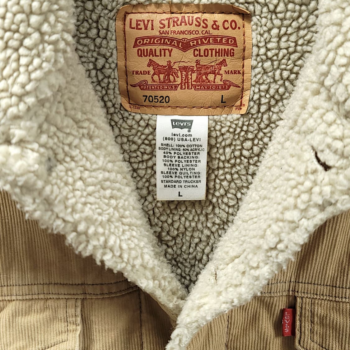 [L] 리바이스 카멜 코듀로이 쉐르파 트러커 자켓 상품이미지10