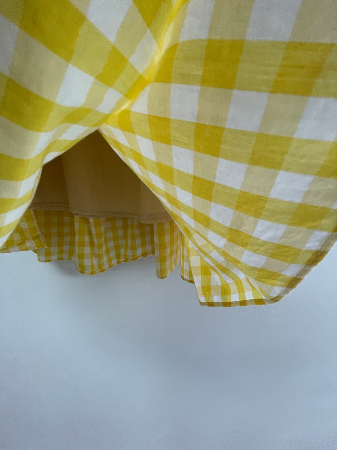 waxchechou밝은 노랑 체크스커트 상품이미지5