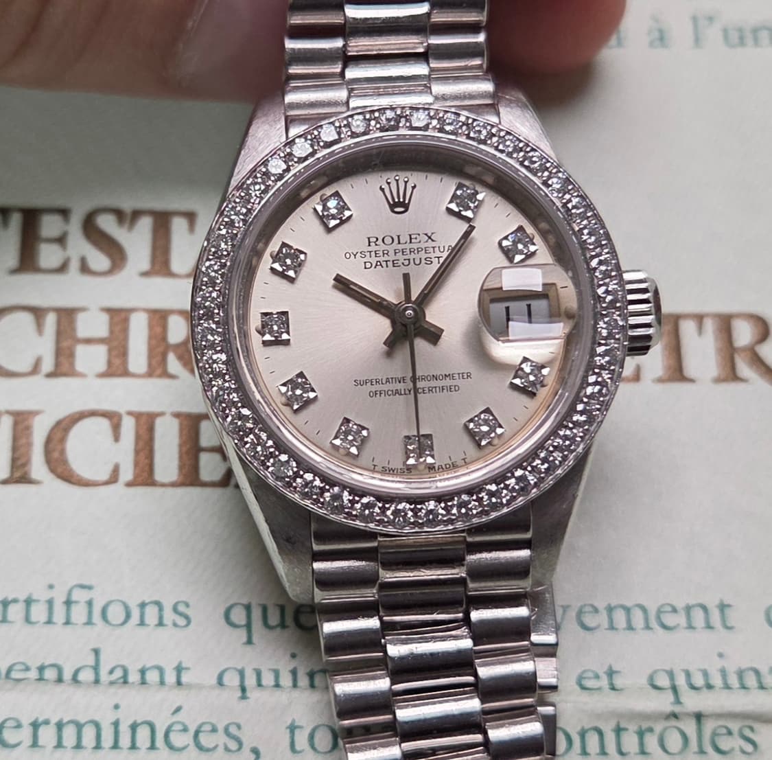 롤렉스 데이저스트 69136 올백통(플래티늄) 다이아베젤 10P다이아 실 상품이미지4