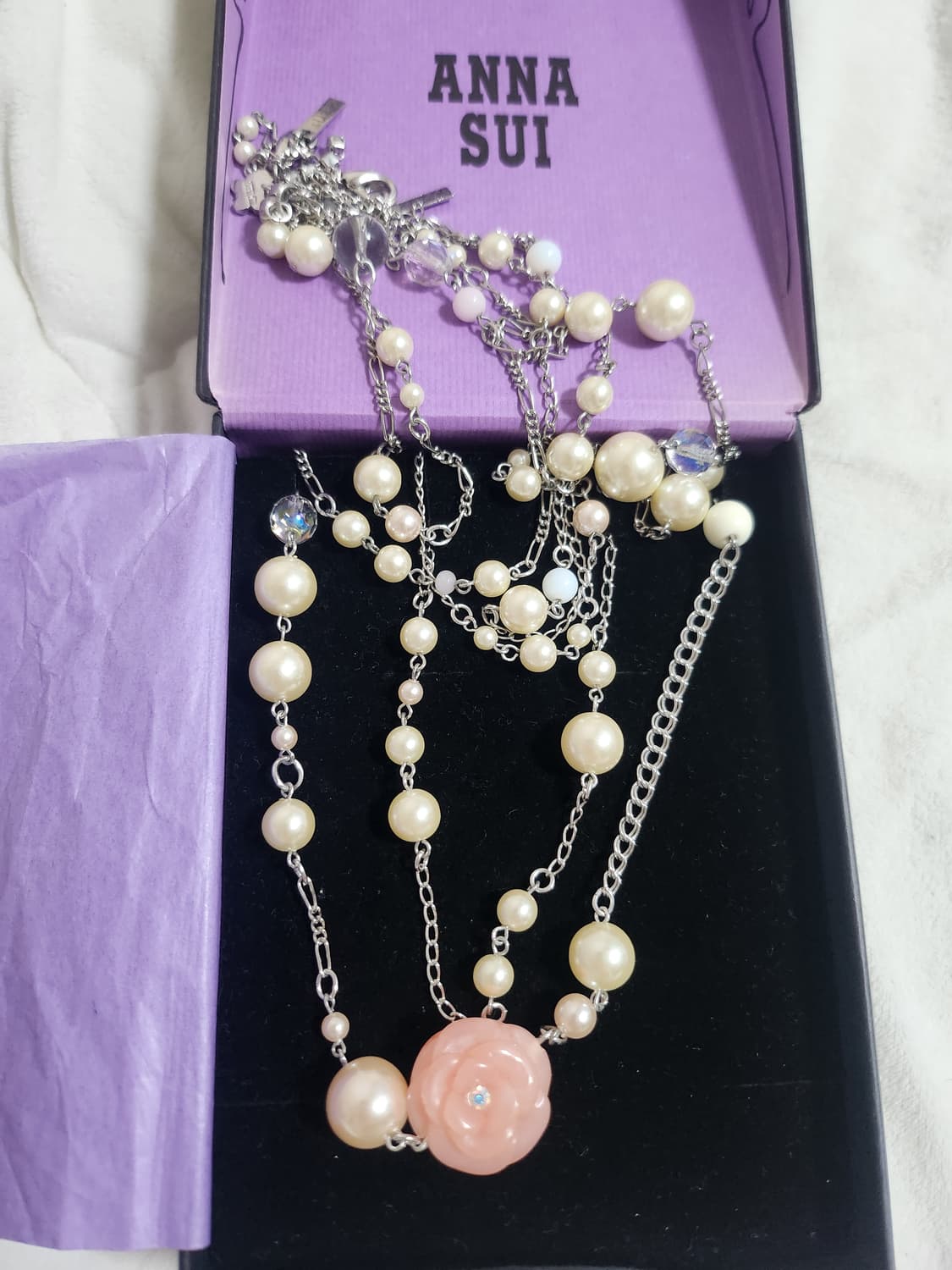 안나수이 진주 꽃 목걸이 상품이미지1