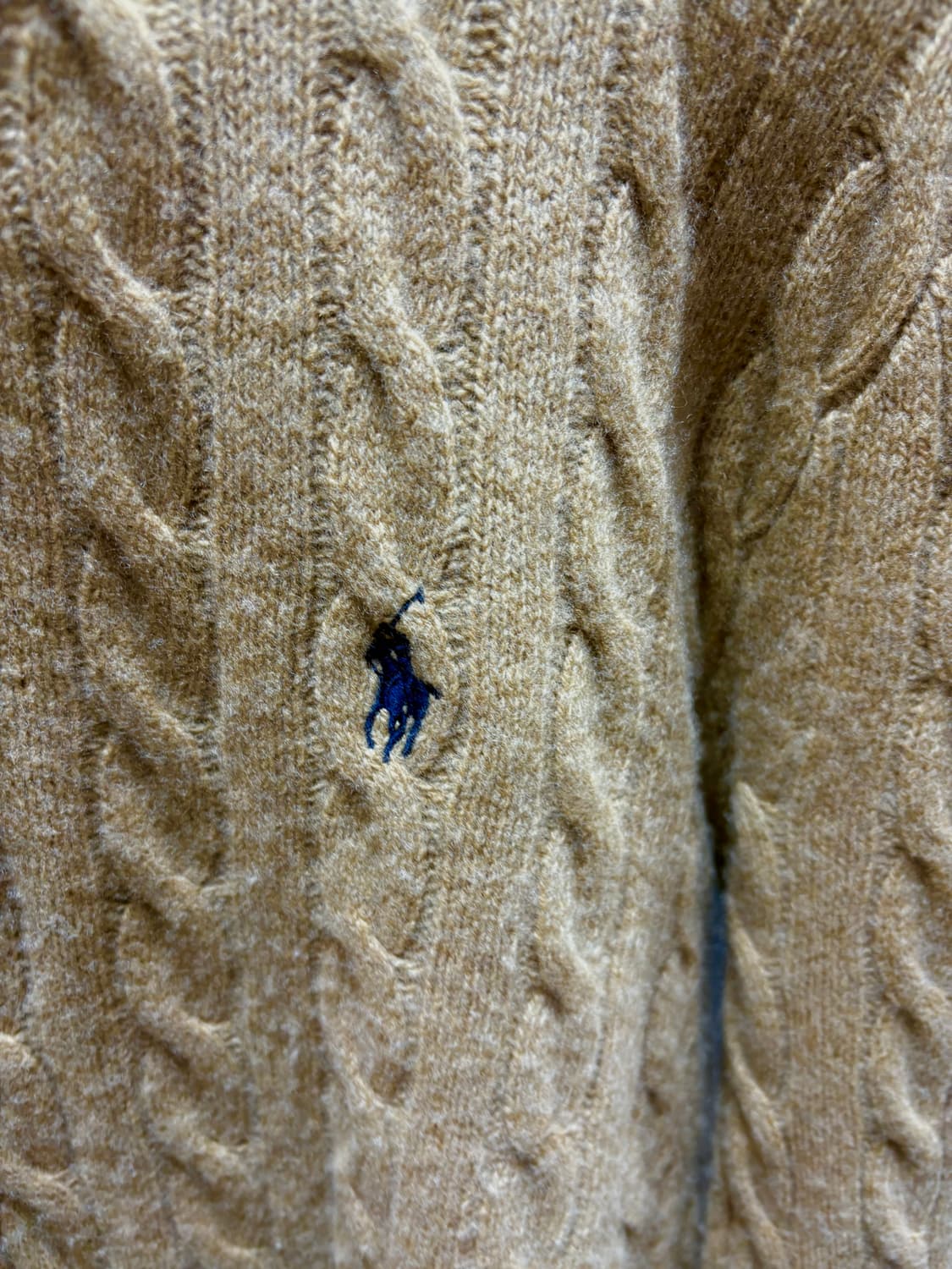 S 폴로랄프로렌 블루포니 베이지 반집업 케이블 니트 상품이미지4