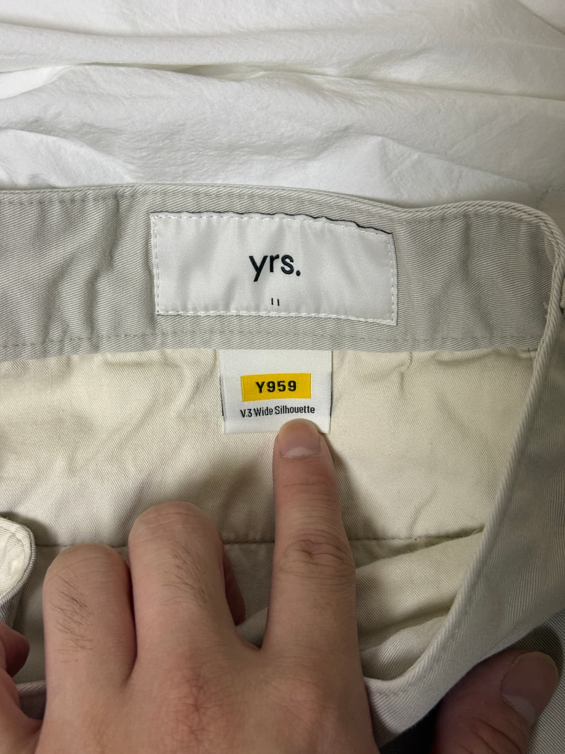 [M] 이얼즈어고 아이보리 원턱 와이드 치노 팬츠 원와치 Y-959 상품이미지3