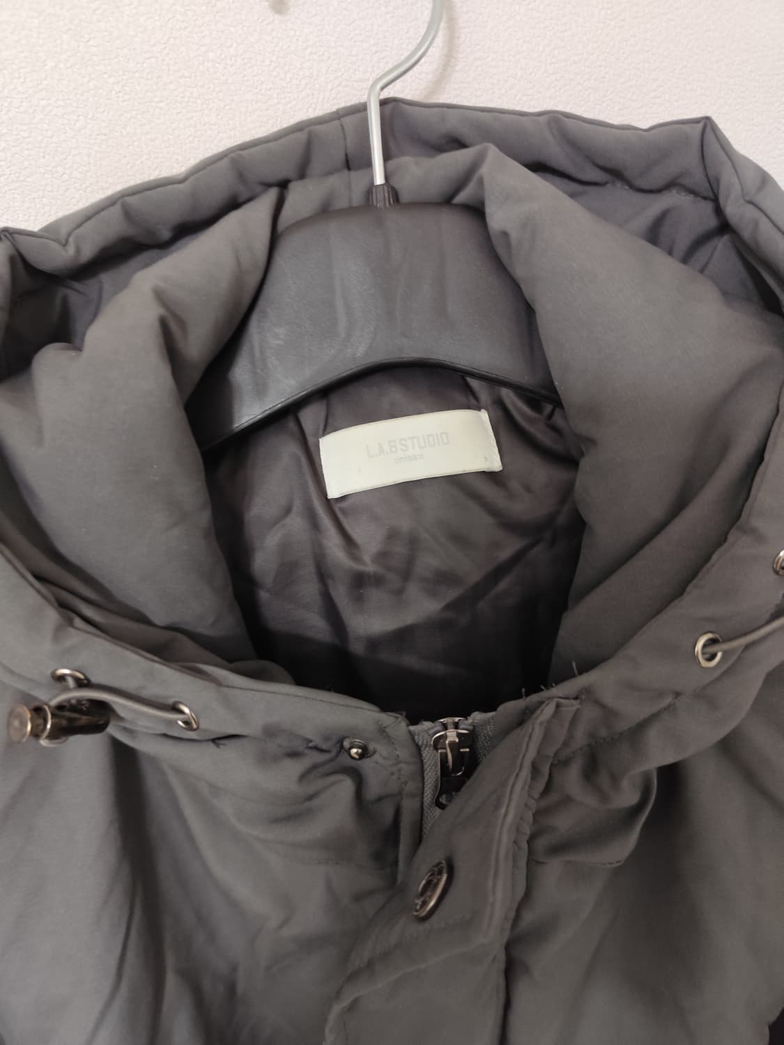 LAP 오버핏 크롭 숏패딩 (그레이, FREE) 상품이미지4