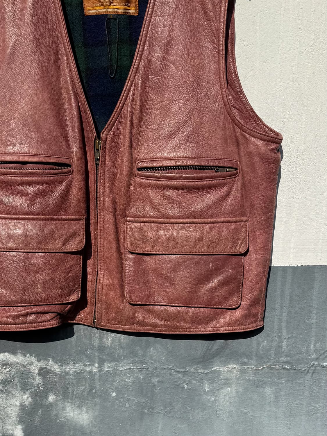 인디핑크 가죽 베스트 B139 상품이미지2