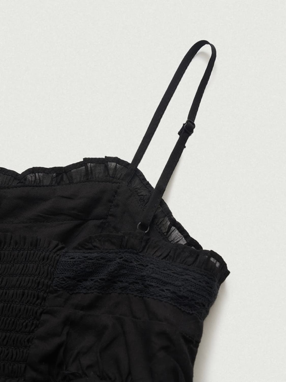 더바넷 Oa Frill Sleeveless Top Black 상품이미지4