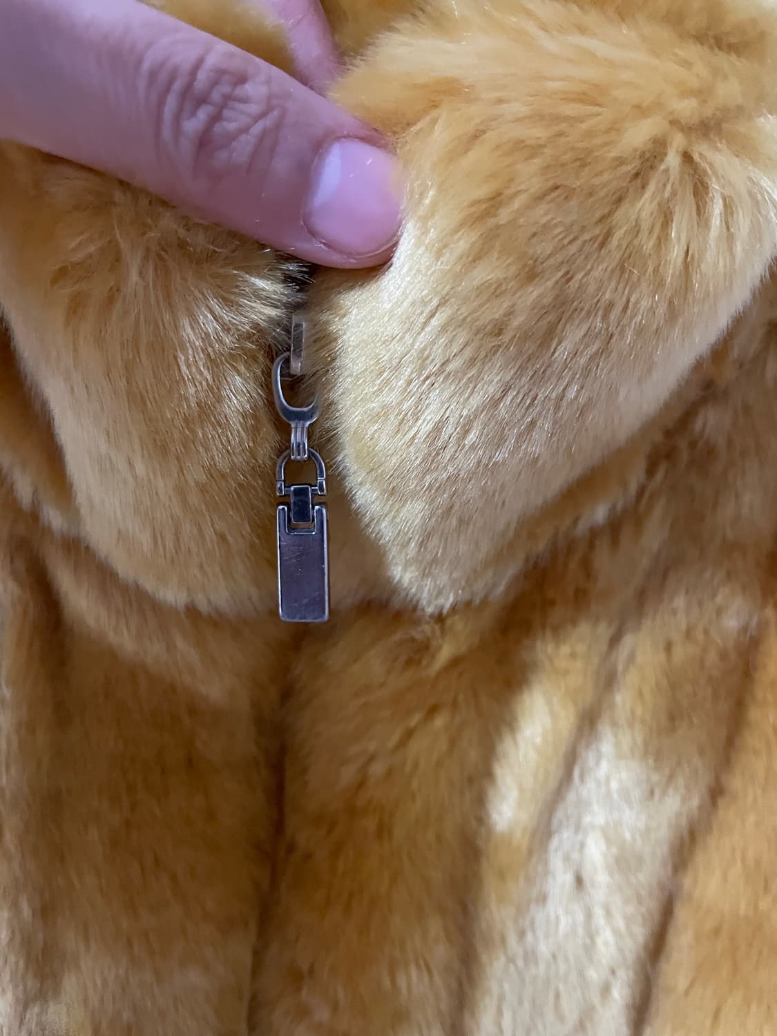 머스타드 옐로우 비건퍼 페이크퍼 갸루 베스트 상품이미지2