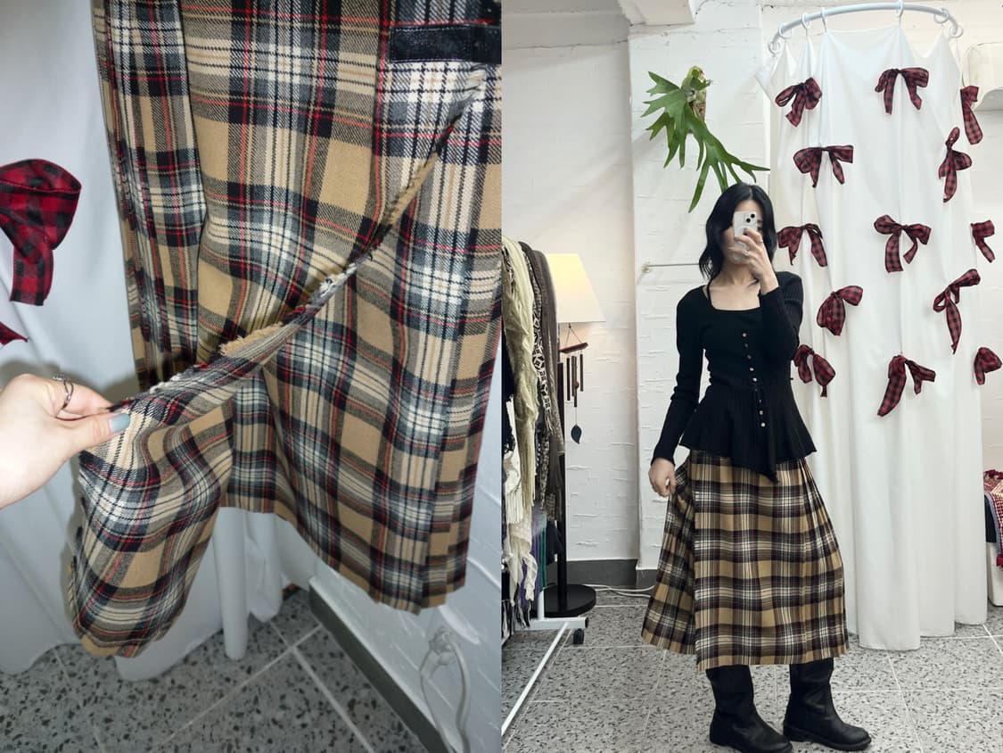 yellow scottish lap skirt 상품이미지1