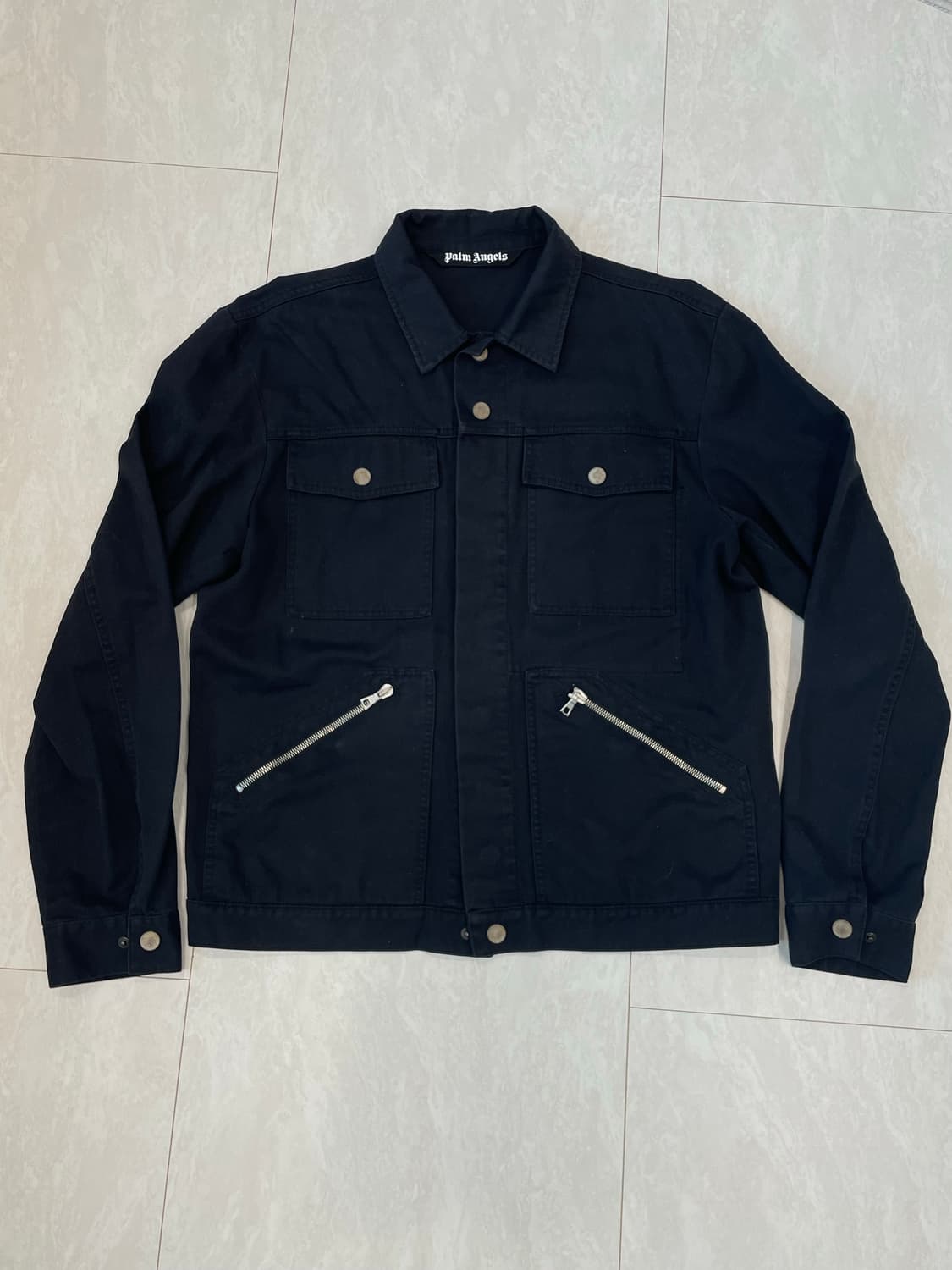 Palm Angels 팜엔젤스 시그니처 로고 코튼 자켓 블랙 상품이미지1