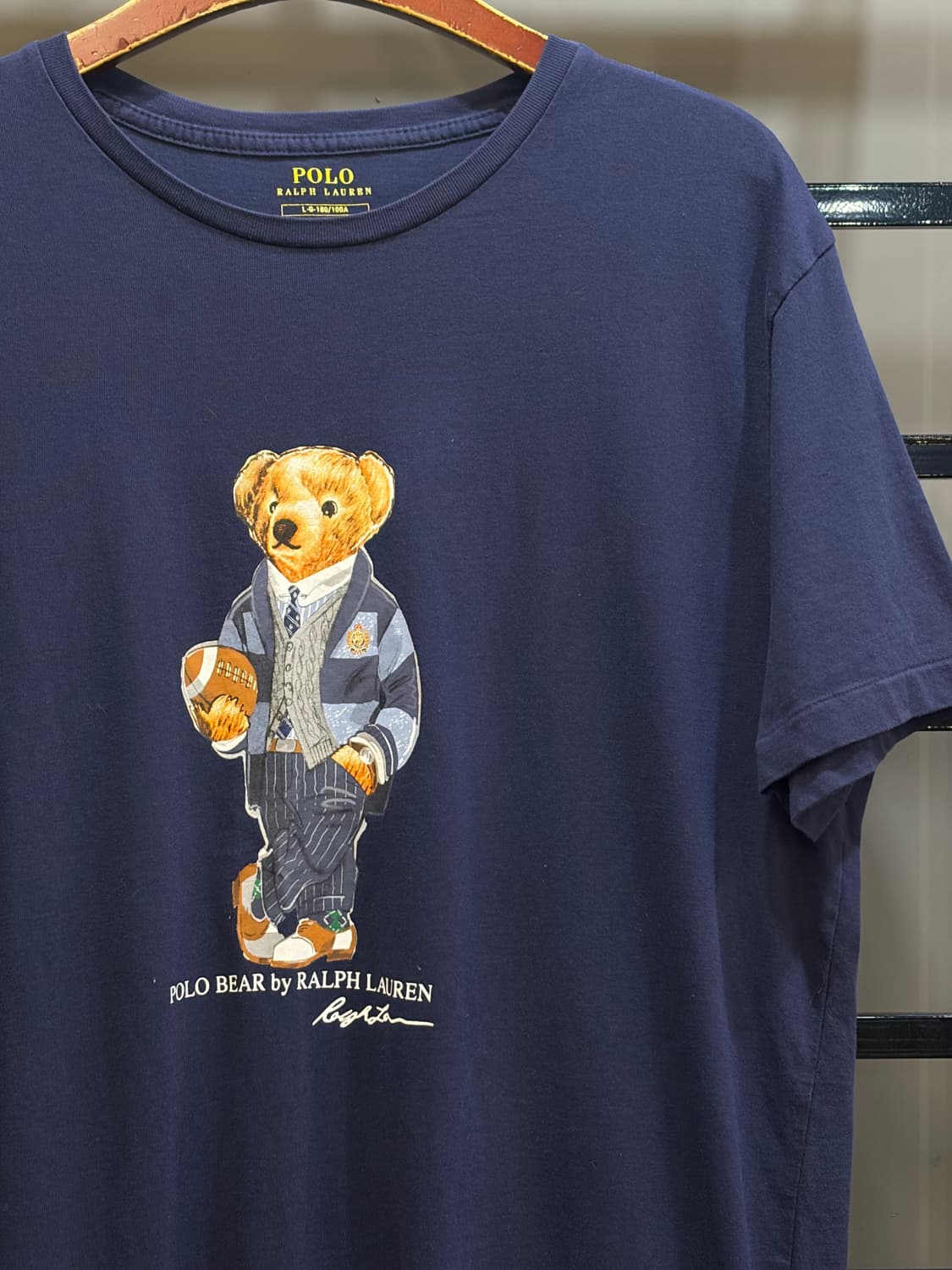 L 폴로 랄프로렌 폴로베어 풋볼 반팔 티셔츠 네이비 4.5 상품이미지3