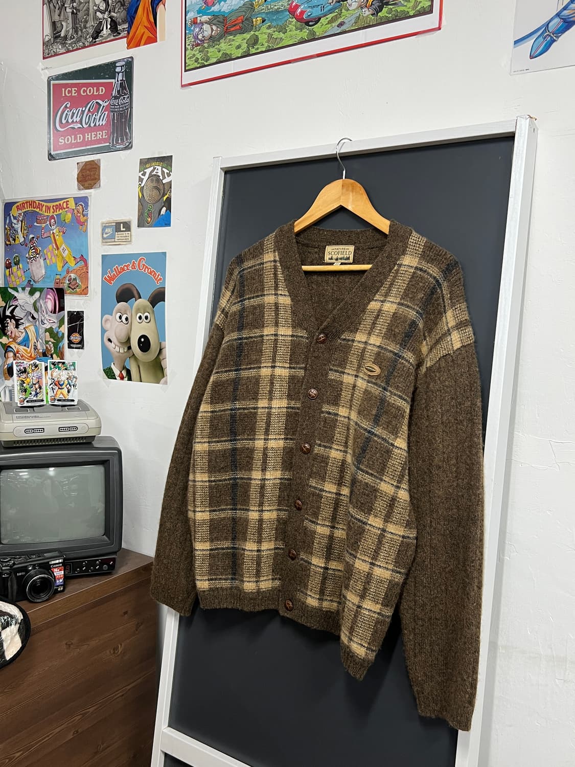 Scofield Vintage 스콜필드 빈티지 체크 니트 가디건 상품이미지1