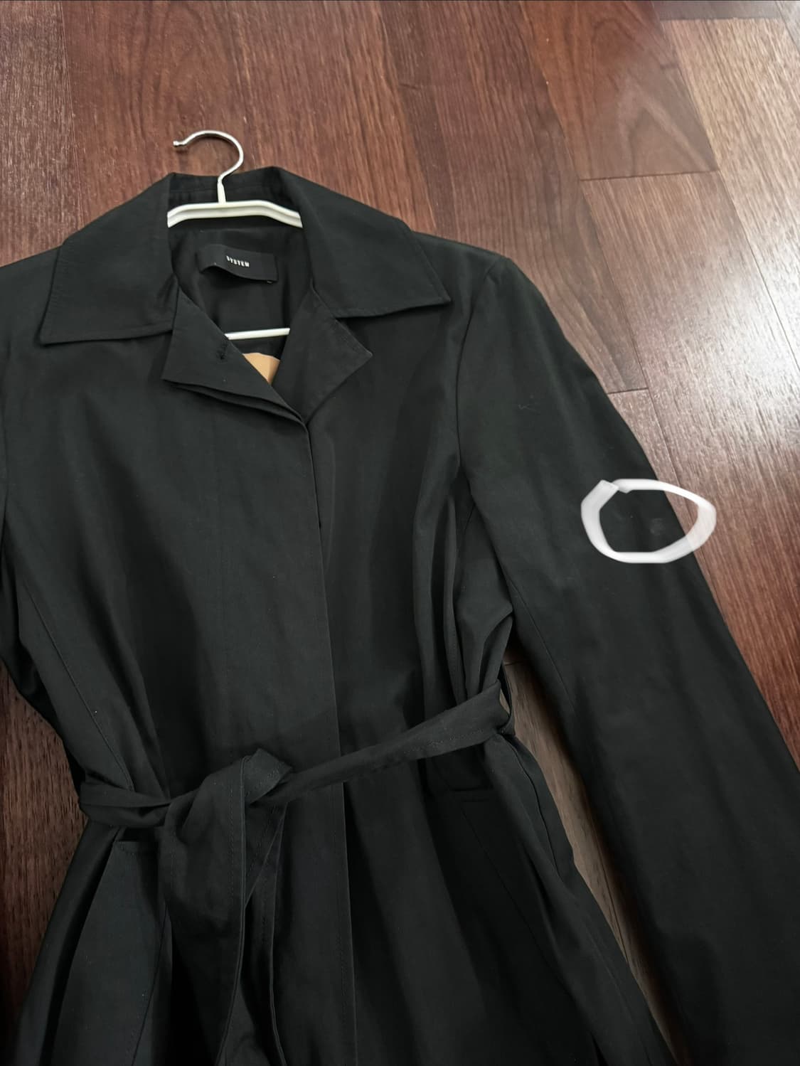 SYSTEM 시스템 블랙 트렌치코트 상품이미지2