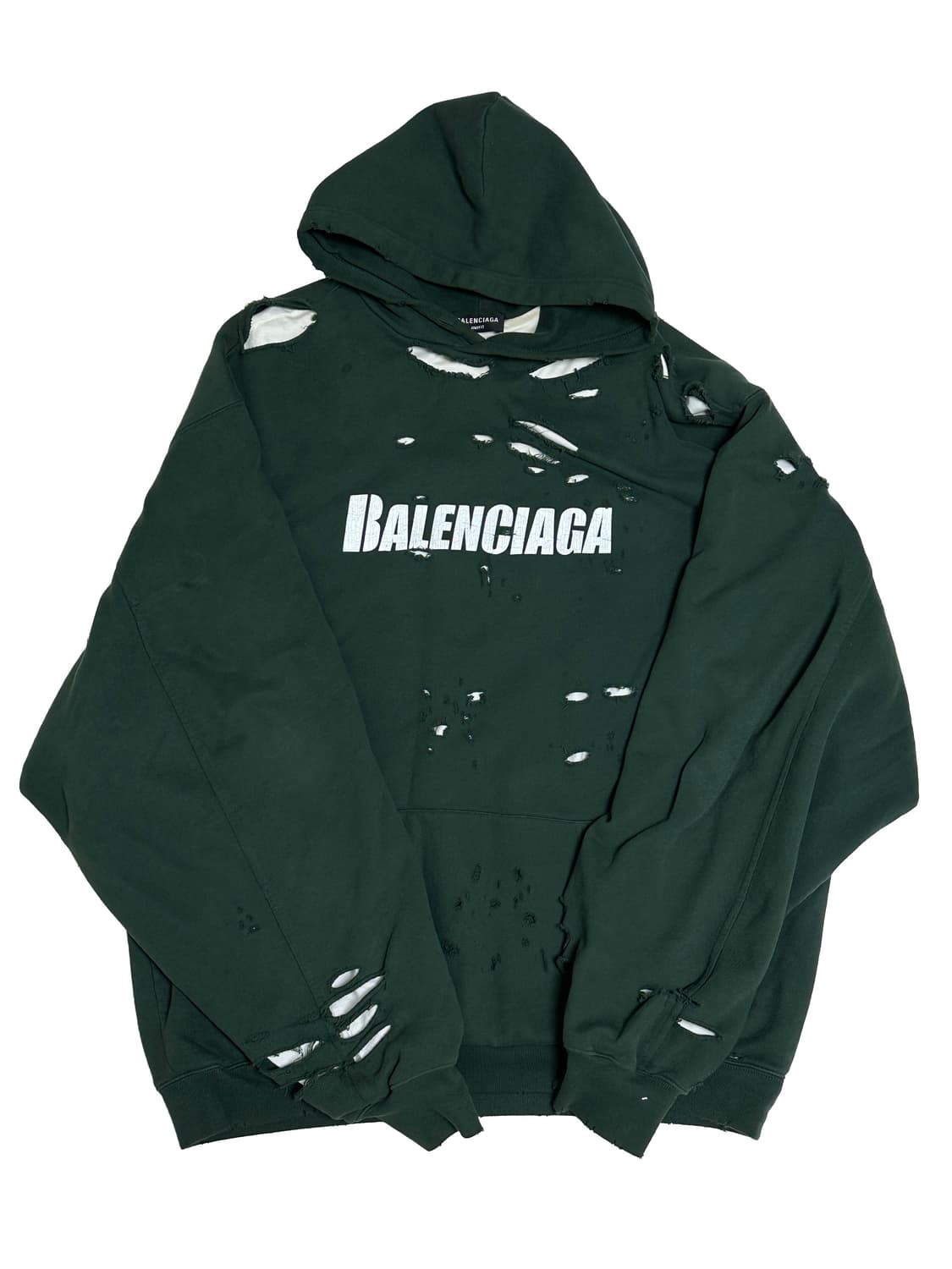 [XS] 발렌시아가 디스트로이드 후드 그린 상품이미지1