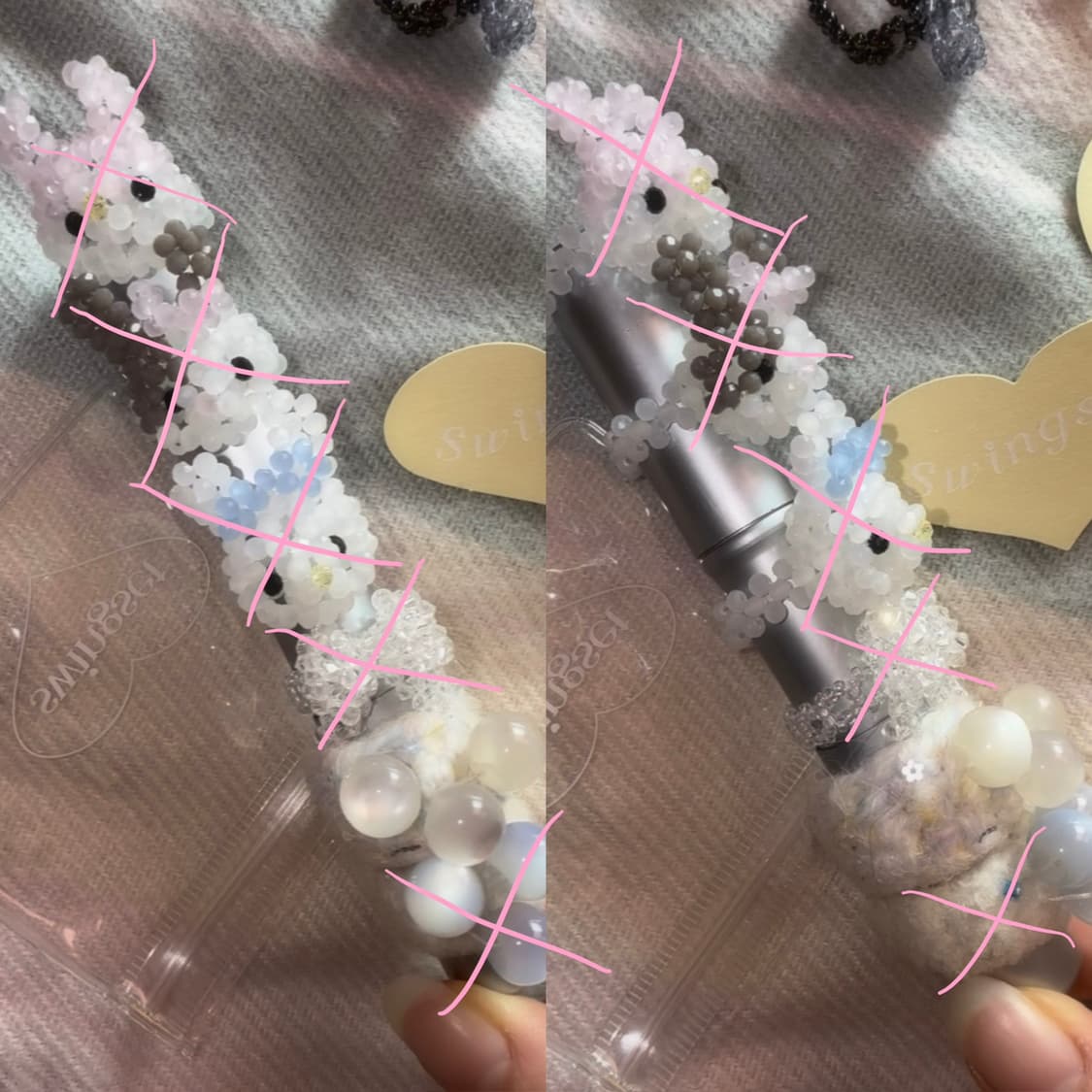 스윙셋 비즈반지 큐빅토끼링 갸루베이비메탈클럽엔젤넘버555포어링코이세이오 상품이미지6