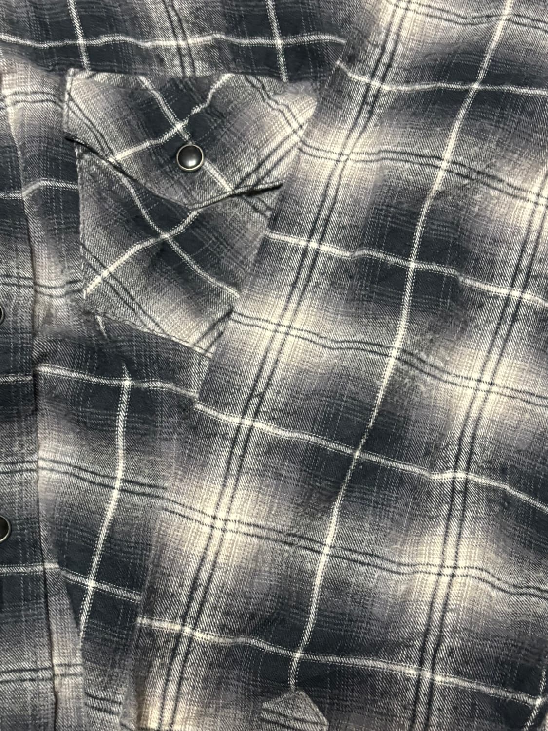 일본 빈티지 똑딱이 체크 셔츠 상품이미지5