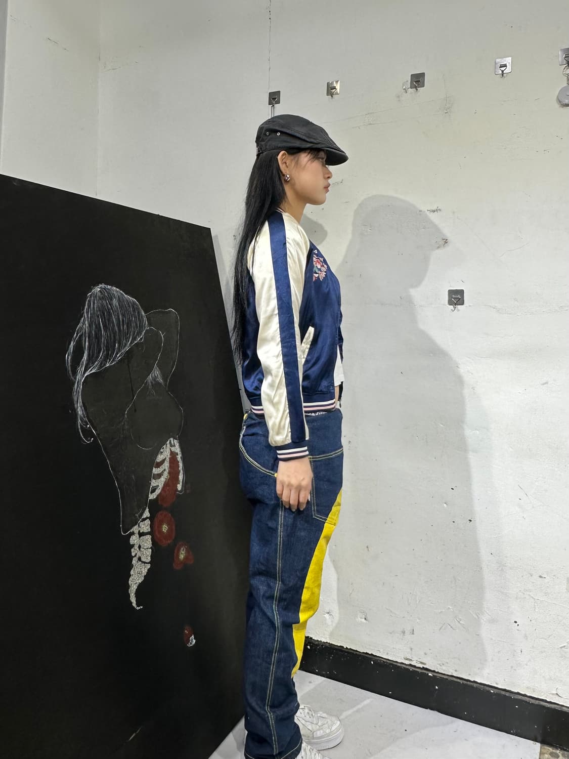 Jpn 일본빈티지 오리엔탈 네이비 꽃 스카잔 자켓 상품이미지2