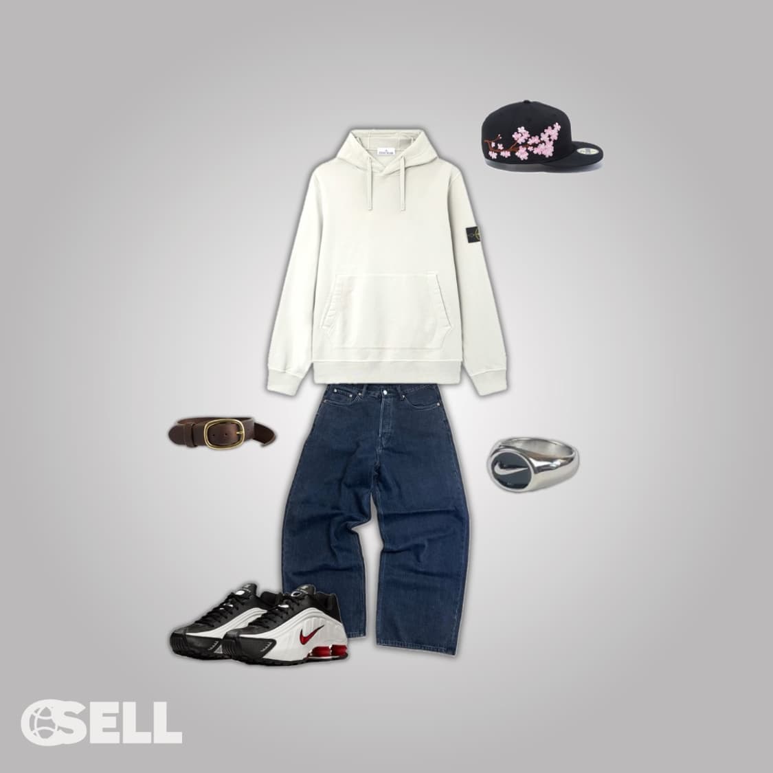 스톤 후드티 화이트 상품이미지2