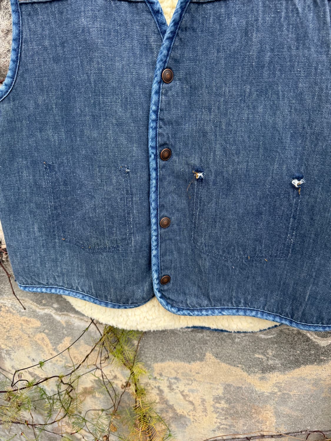 80s 칼하트 빈티지 데님 쉐르파 베스트 L 상품이미지5