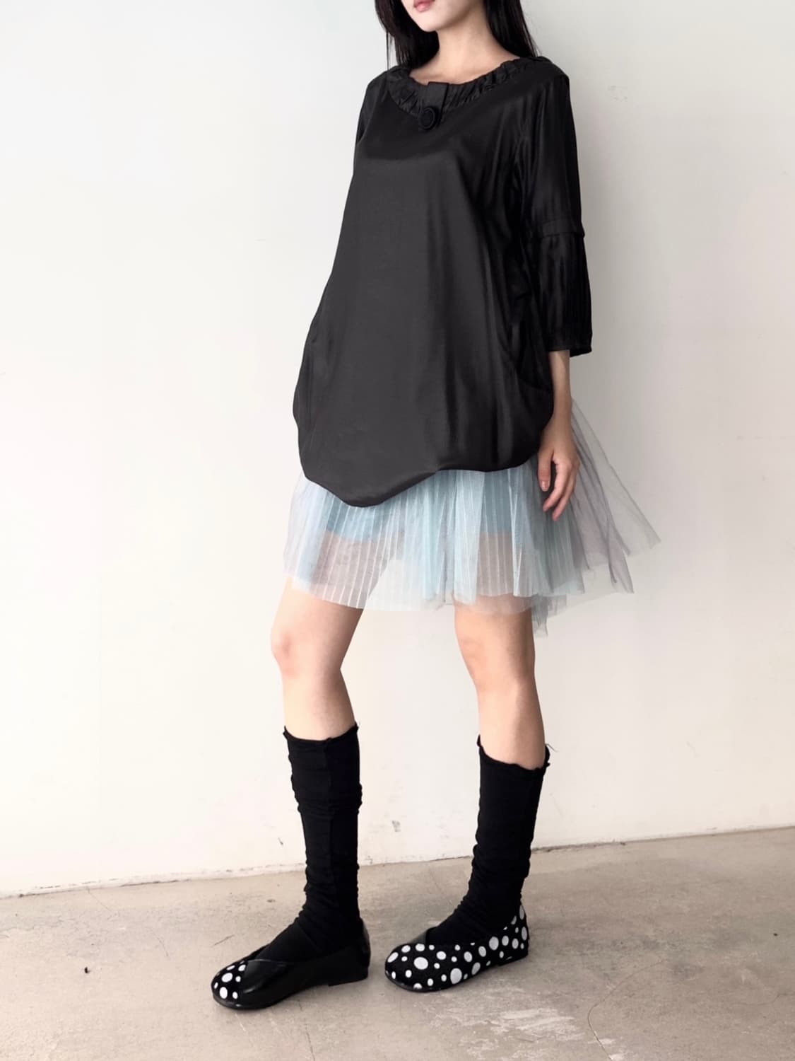 3 layer pannel tulle skirt / mint 상품이미지1