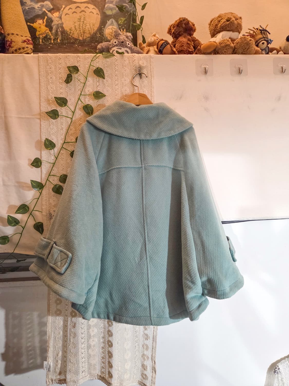 OLIVE DES OLIVE 민트빛 더블버튼 케이프 코트 상품이미지4