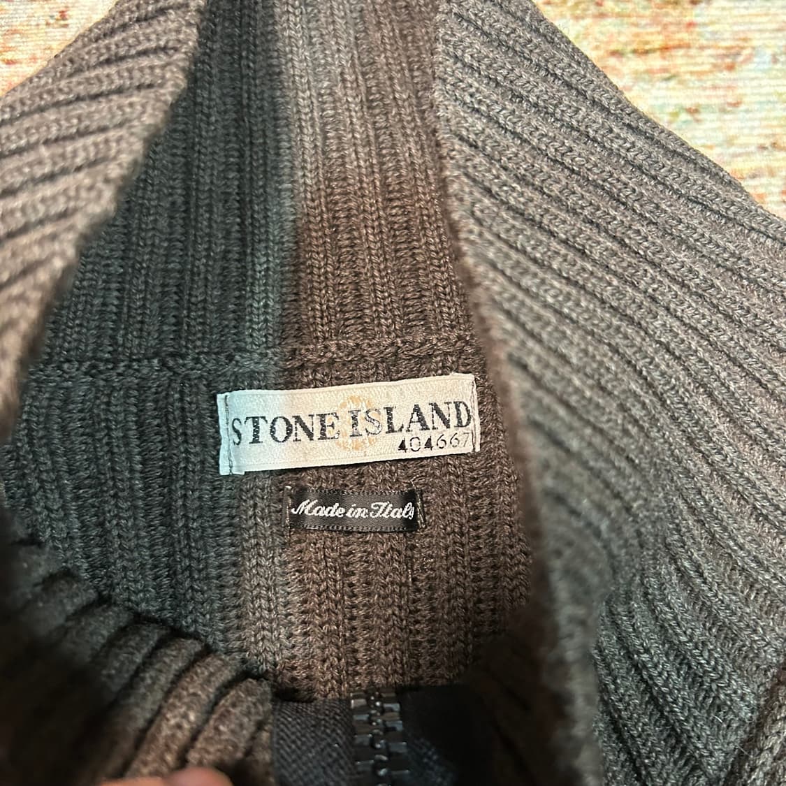 [XL] 00s 스톤아일랜드 하이넥 니트 집업 상품이미지3