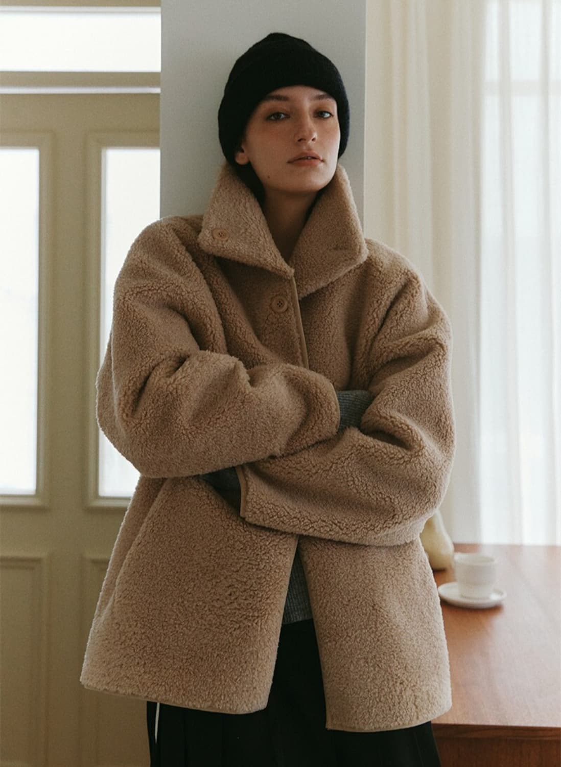 아워코모스 리버시블 시어링 무스탕 상품이미지3