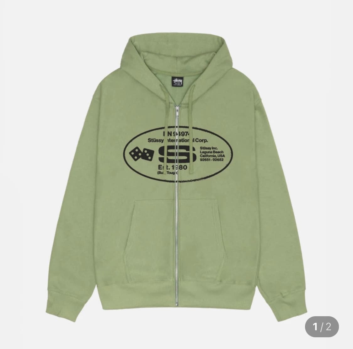 스투시 오발 코프 후드집업 그린 상품이미지1