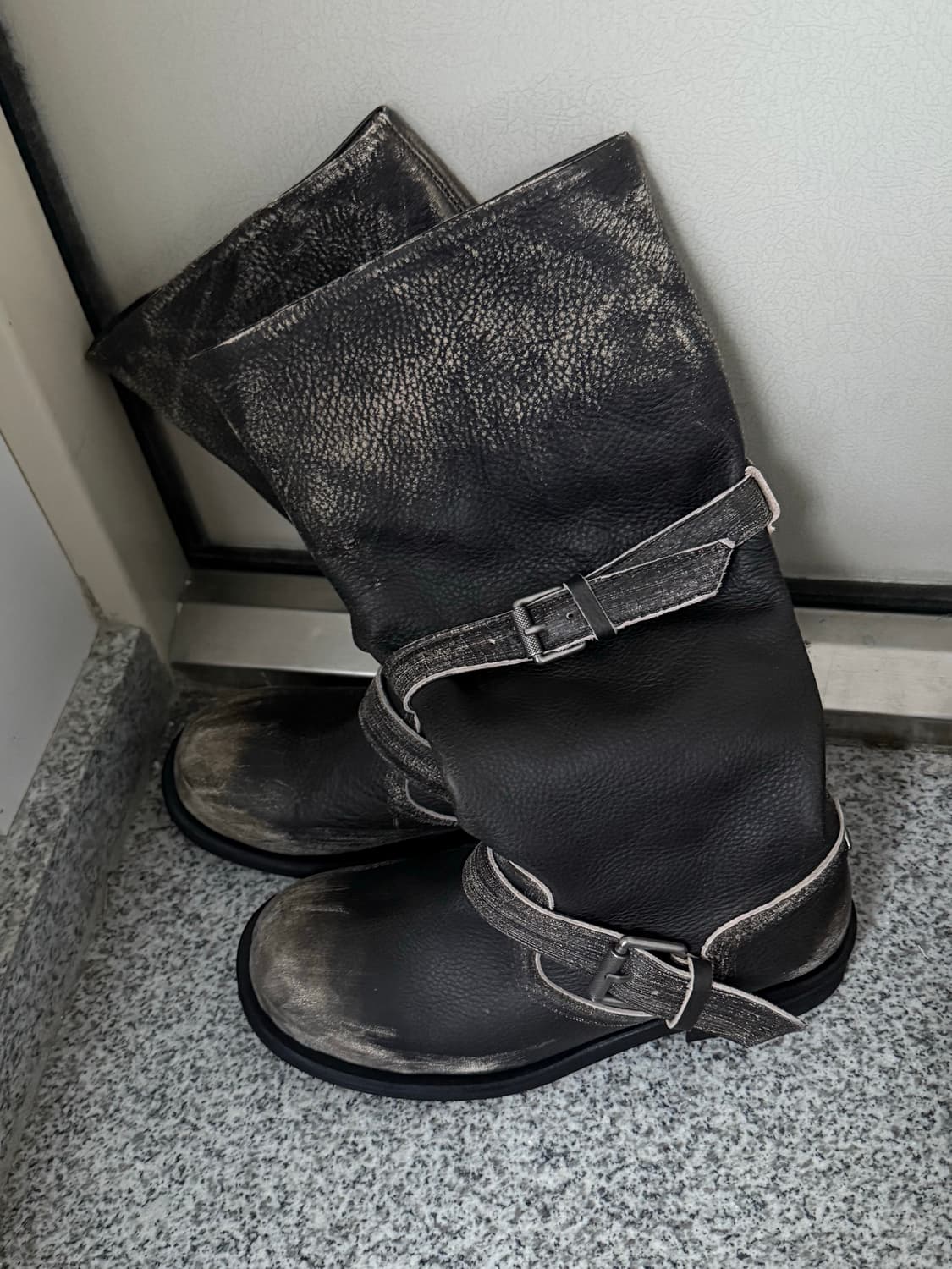 네거티브쓰리 Slouchy Long boots_Rub off black 상품이미지5