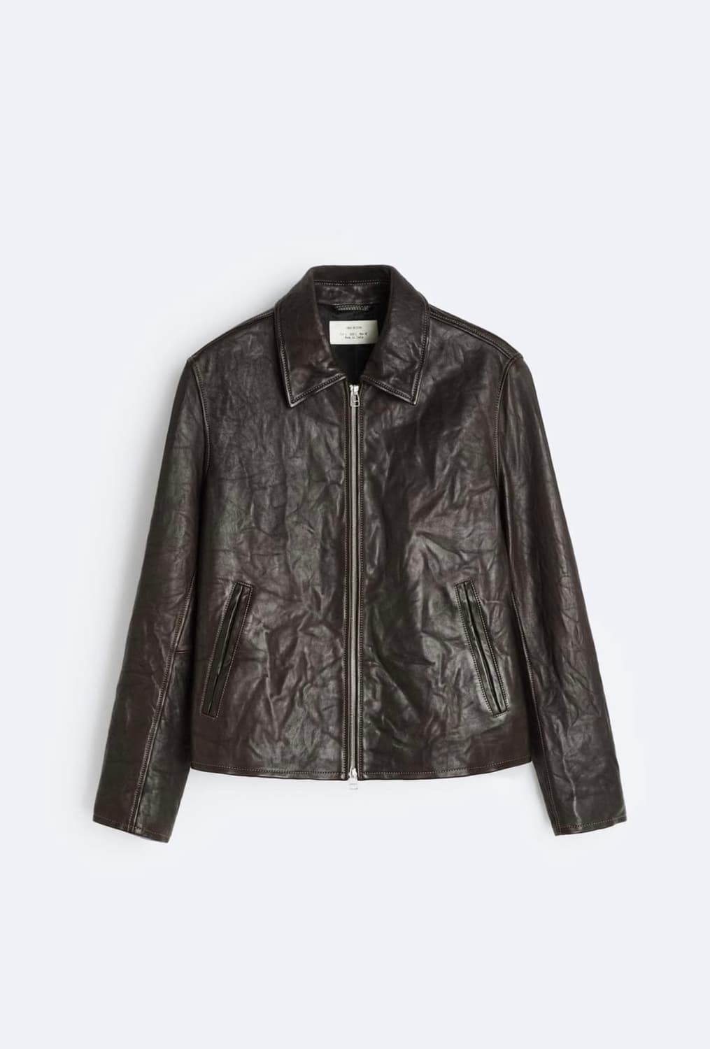 (M) 자라 오리진스 레더자켓 다크 브라운 상품이미지1