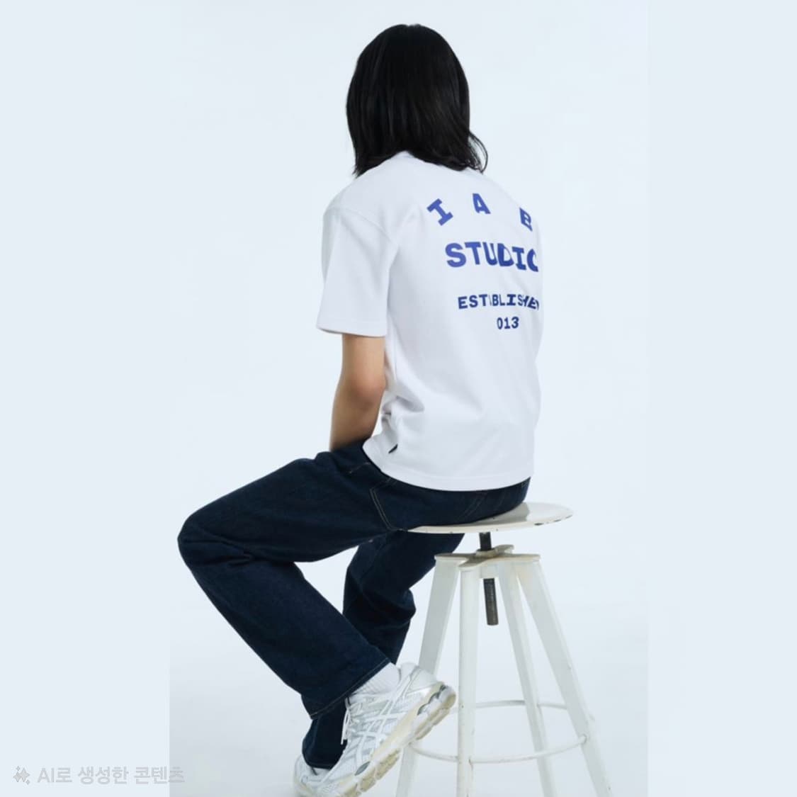 (새제품M L) 2026 아이앱스튜디오 반팔 티셔츠 화이트 네이비 상품이미지1