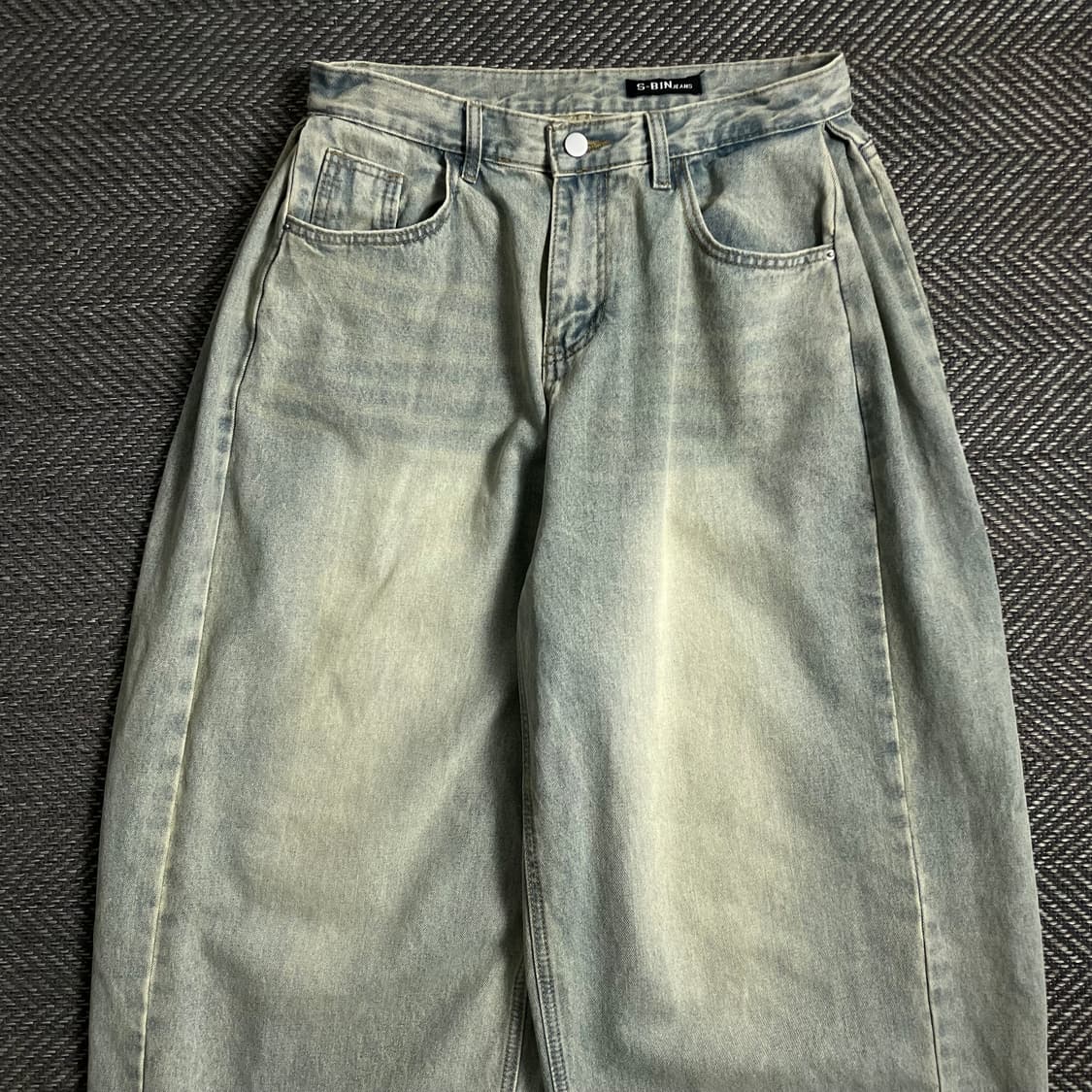 S-BIN JEANS 빈티지 와이드 연청 워싱 데님 팬츠 y 4662 상품이미지4