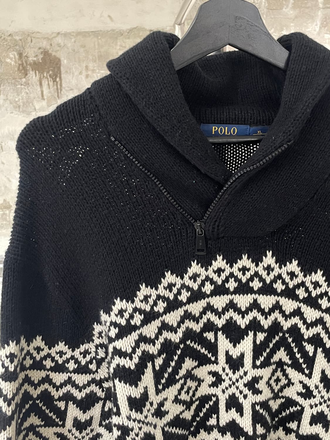 폴로 랄프로렌 블랙 노르딕 쿼터 집 숄 카라 스웨터 상품이미지2