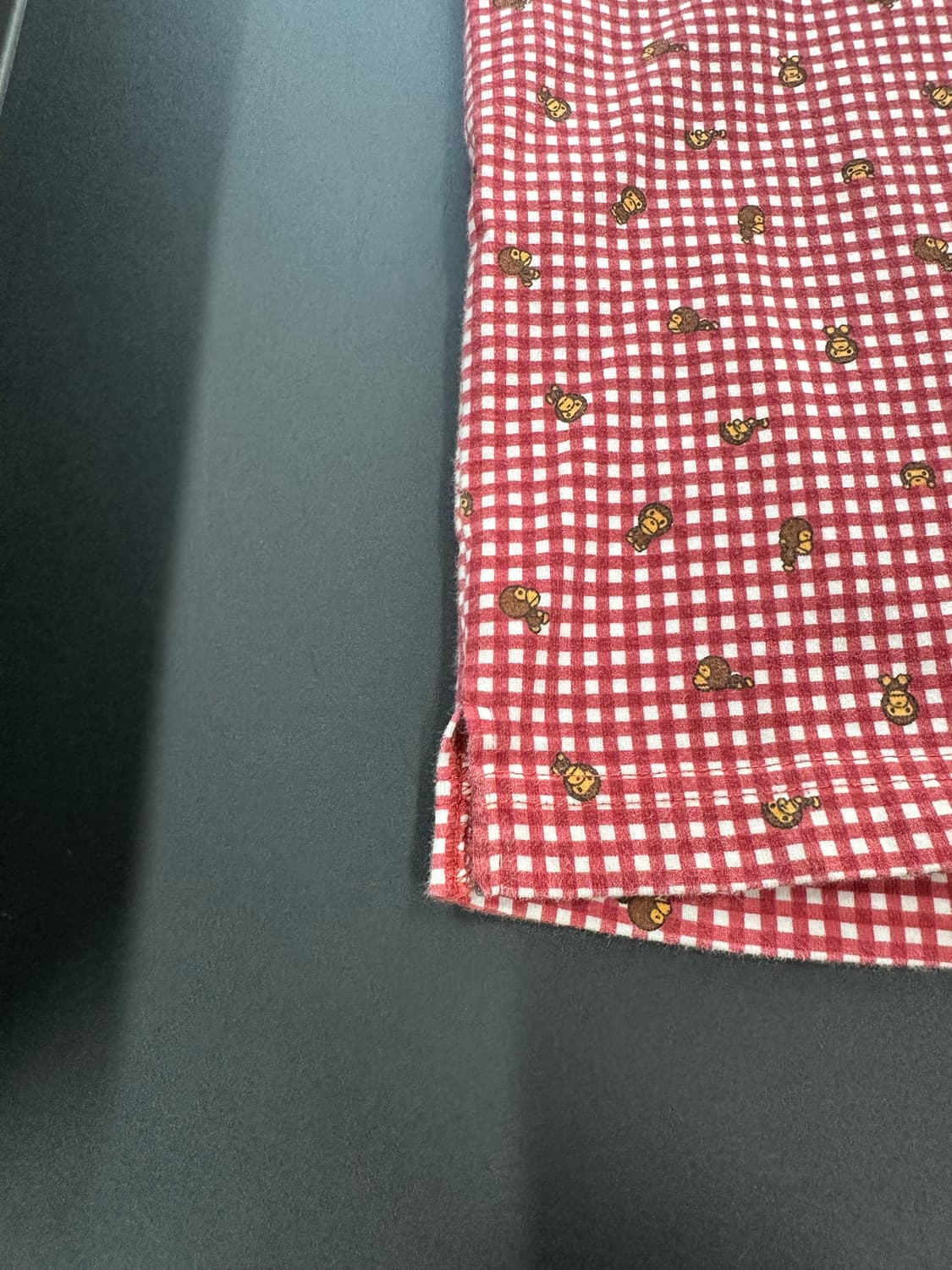 베이프 마일로 풀 미니로고 체크 PK반팔티 상품이미지5