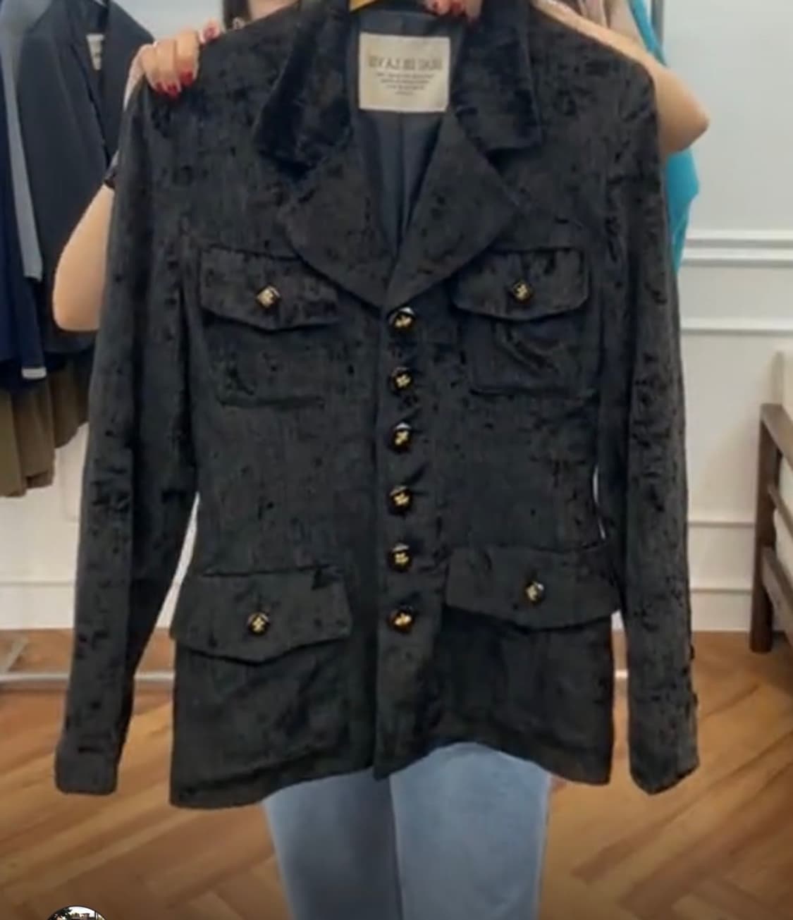 썸띵빈티지 코듀로이 벨벳느낌의 빈티지 트위드 자켓 상품이미지3