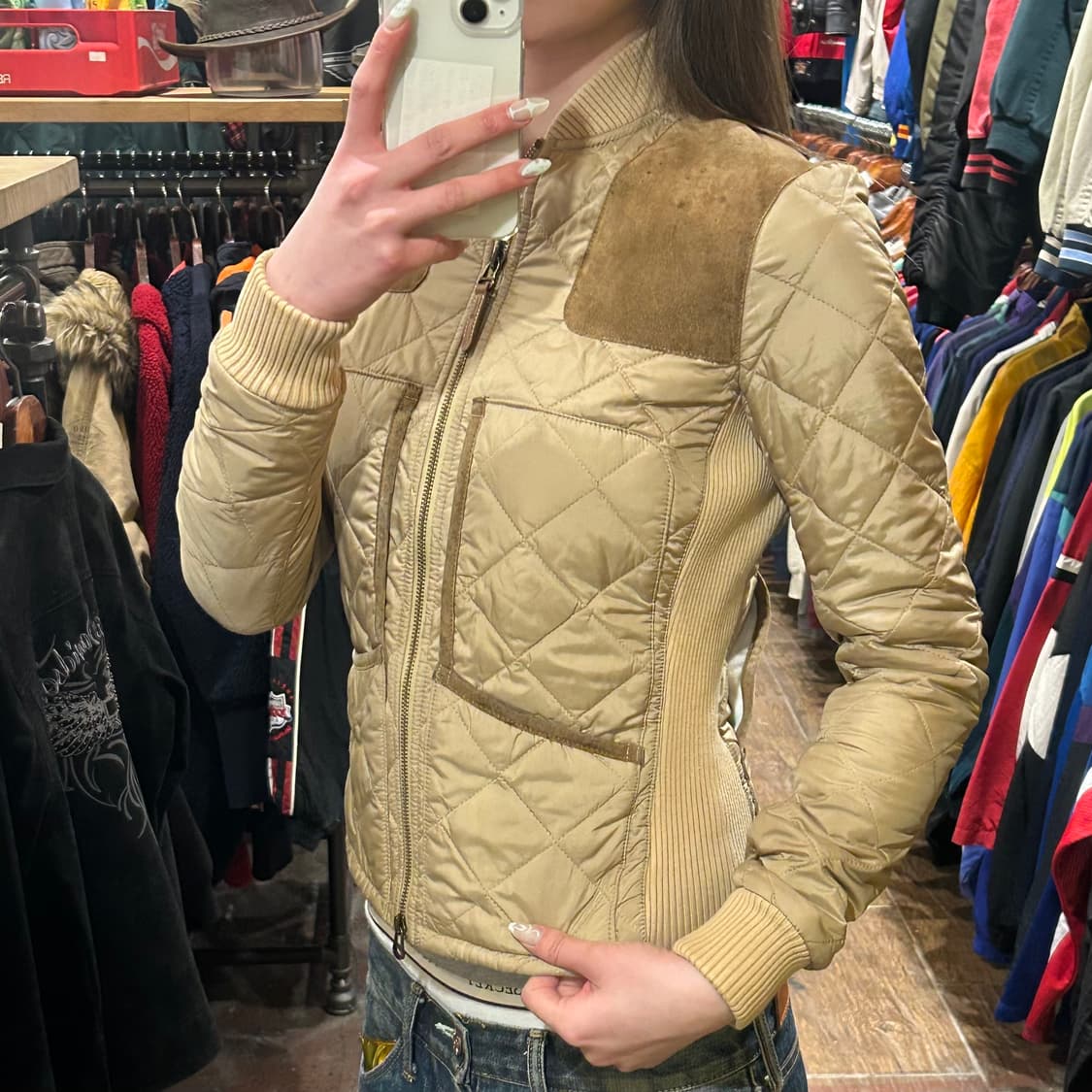 [HI] 폴로 경량 패딩 베이지 상품이미지4