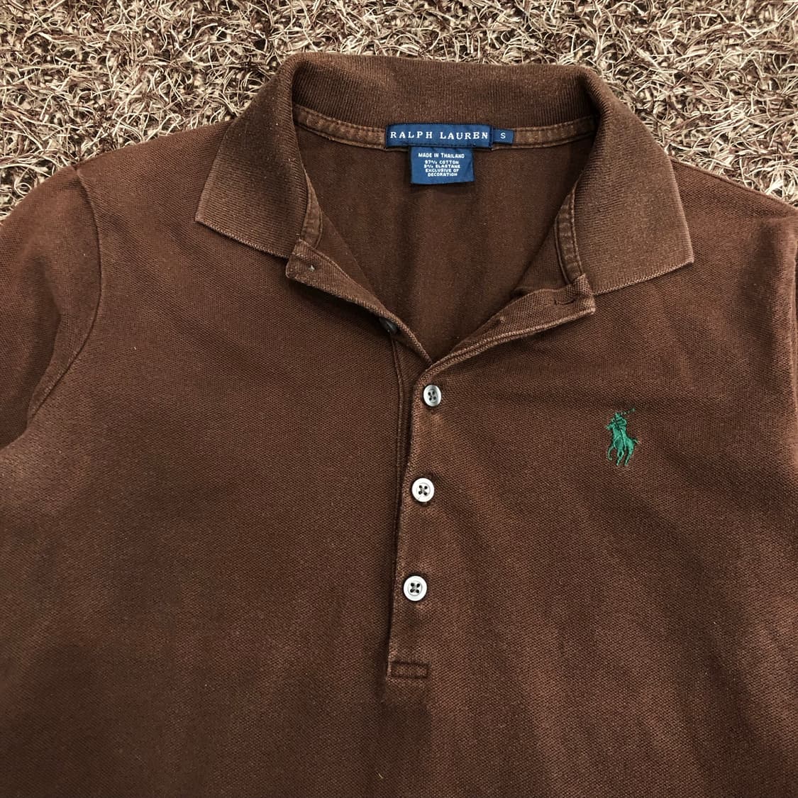 폴로 랄프로렌 브라운 코튼 카라 긴팔티 상품이미지2