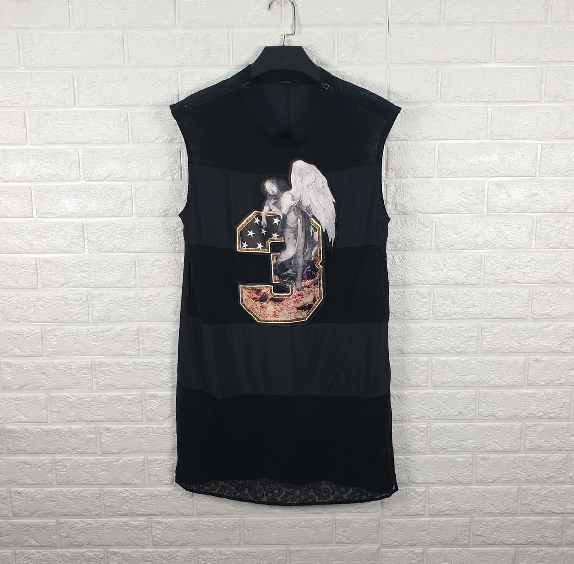 [55]시스템 엔젤 패치 슬리브리스 원피스 상품이미지2