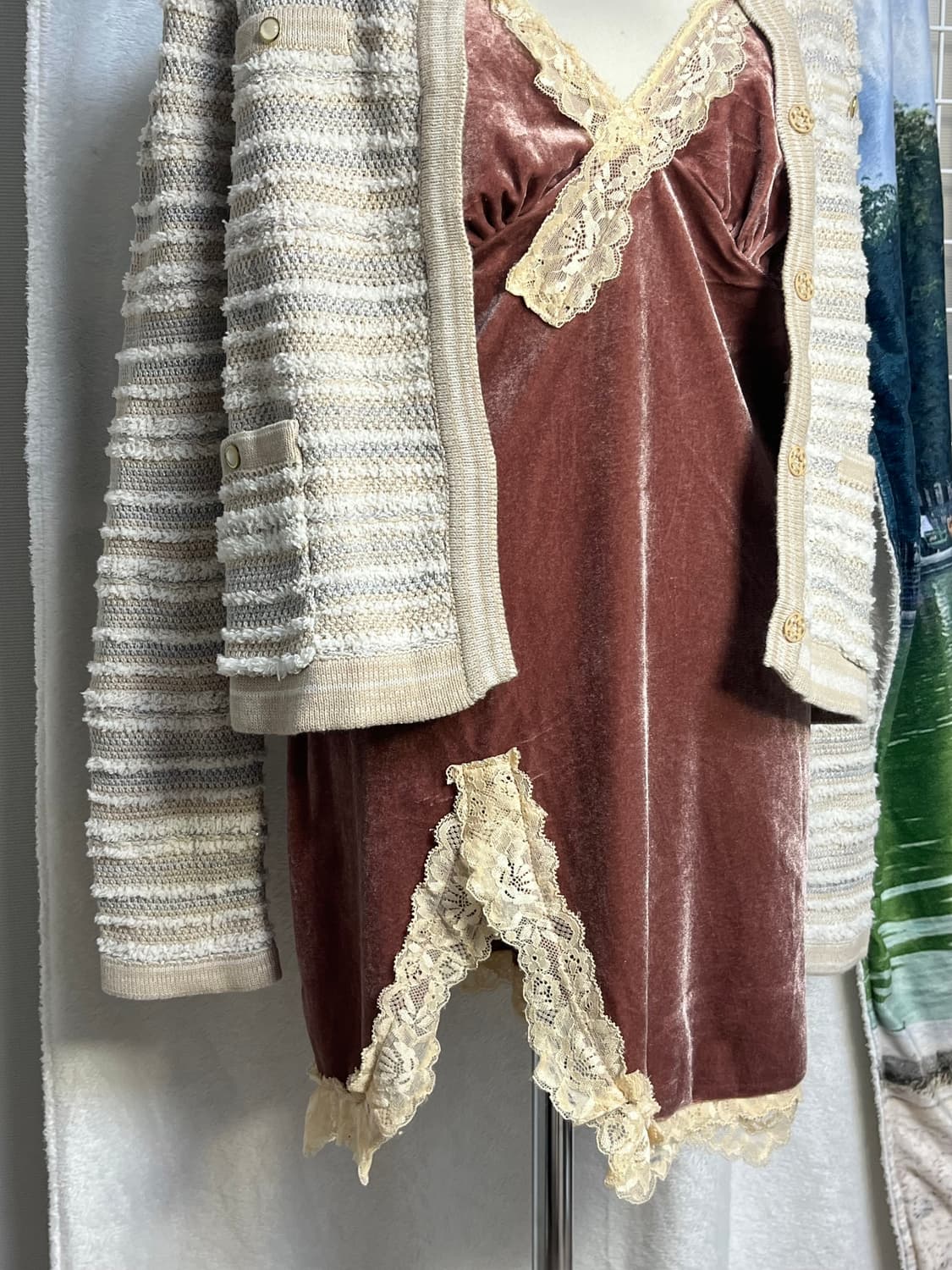 로맨틱갸루 벨벳 슬립 원피스 상품이미지6