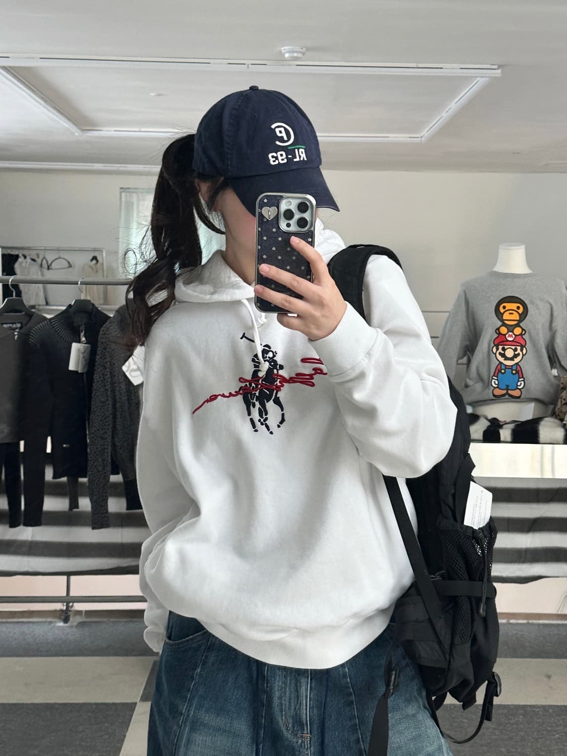 폴로 랄프로렌 빅로고 화이트 후드티  상품이미지3