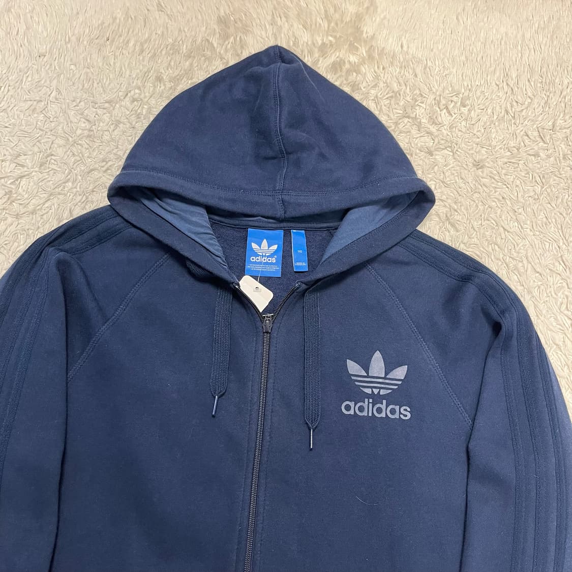 Adidas Firebird navy zip-up hoodie 상품이미지5