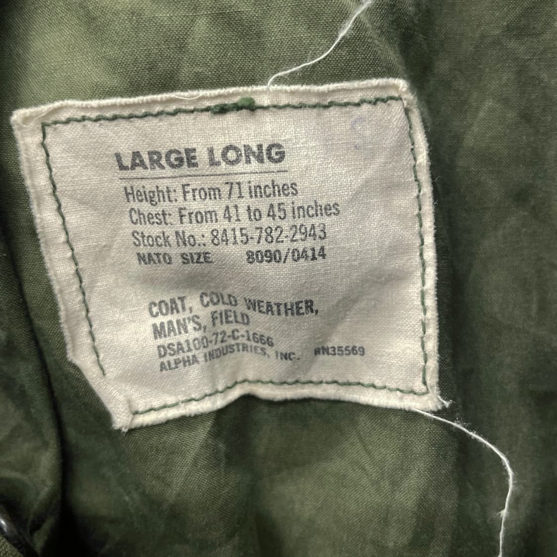 70s 알파인더스트리 M-65 필드자켓 오리지널 밀리터리 야상 N353 상품이미지10