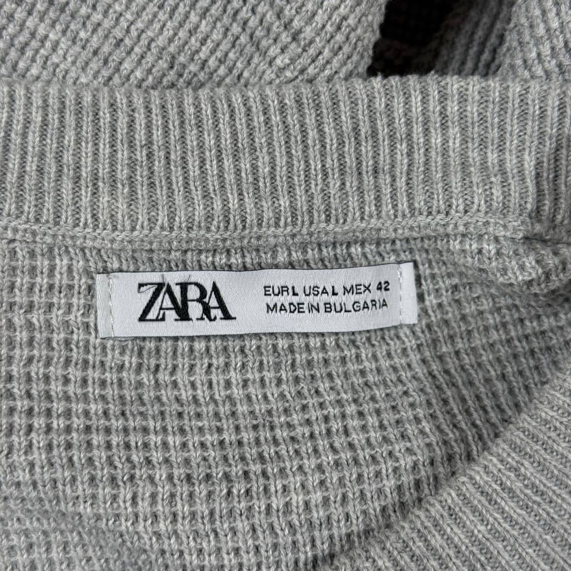 [L] ZARA 자라 코튼 와플 긴팔 니트 맨투맨 상품이미지5