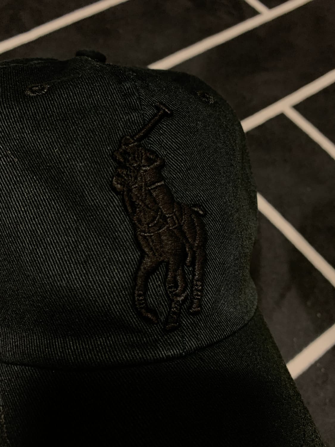 폴로 양각자수 빅포니 트윌볼캡 트리플블랙 상품이미지2