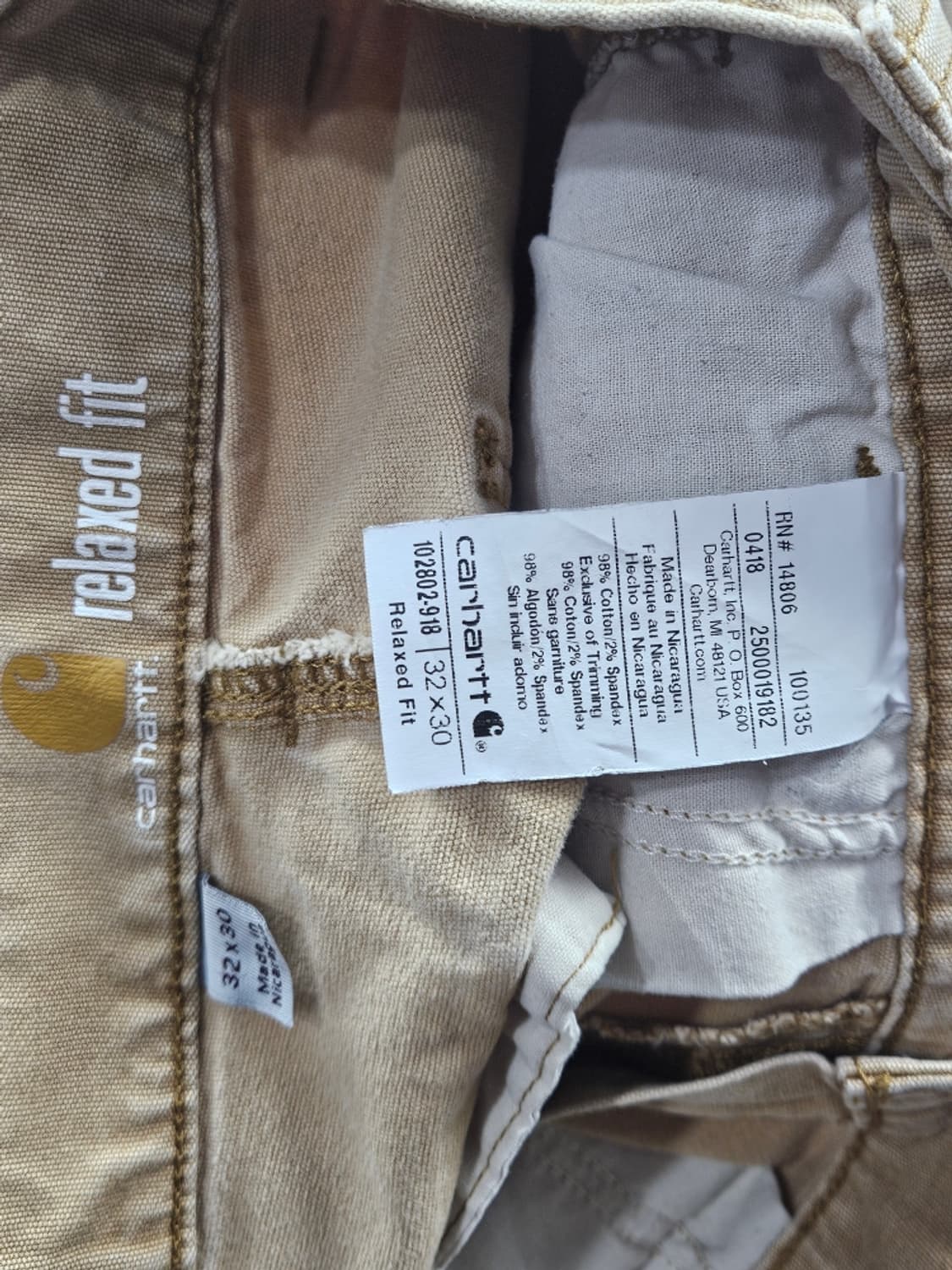 칼하트 코튼 캔버스 더블니 워크 팬츠 ( 32X30 ) / 9000 상품이미지7