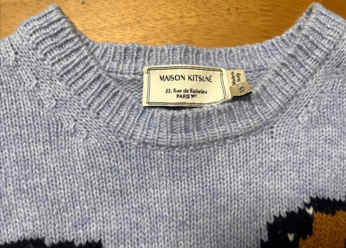 Maison Kitsune 메종키츠네 폭스헤드 비앙카블루 스웨터_XS 사 상품이미지2