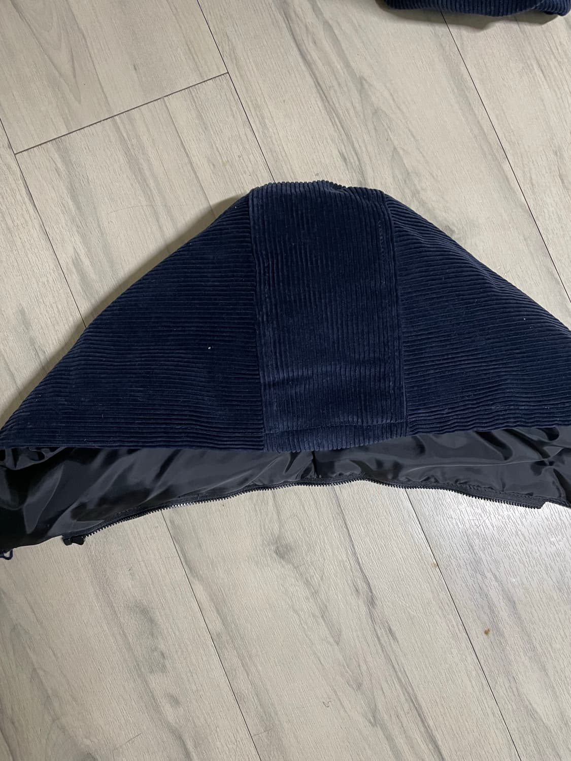 네이비 코듀로이 롱패딩 상품이미지3