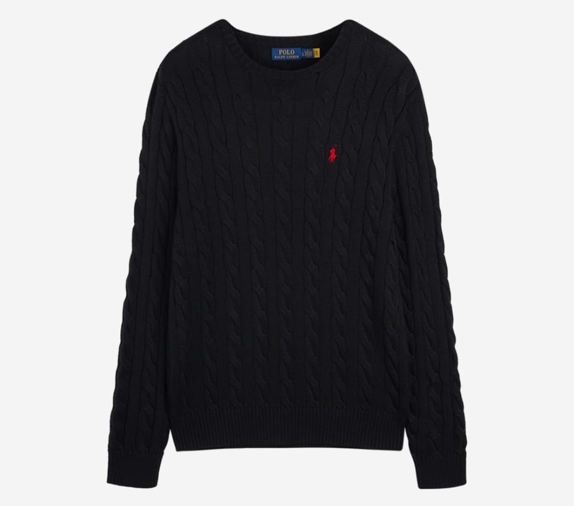 폴로 네이비 꽈배기 니트 상품이미지1